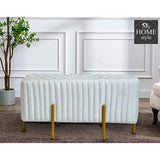 2 Seater Luxury Velvet Stool With Steel Stand -1203 - myhomestyle.pk