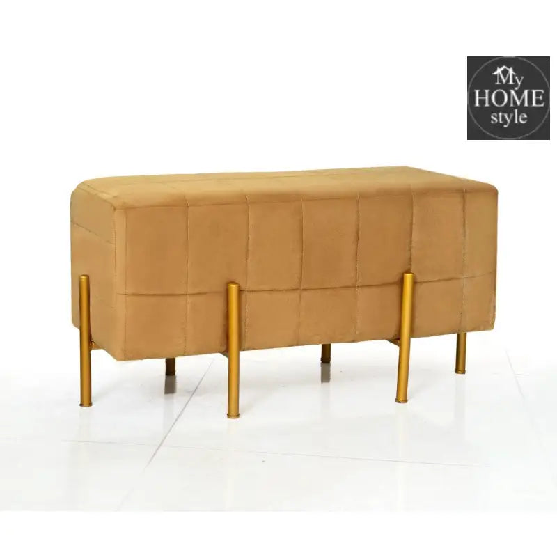 2 Seater Luxury Velvet Wooden Stool With Steel Stand-861 - myhomestyle.pk
