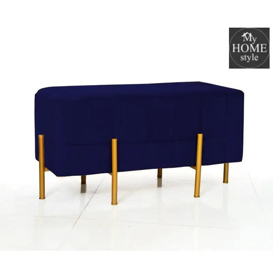 2 Seater Luxury Velvet Wooden Stool With Steel Stand - 879 - myhomestyle.pk