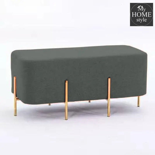 2 Seater Luxury Wooden Stool With Steel Stand - 513 - myhomestyle.pk