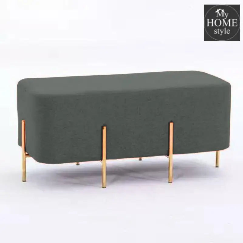 2 Seater Luxury Wooden Stool With Steel Stand-513 - myhomestyle.pk