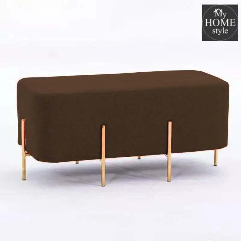2 Seater Luxury Wooden Stool With Steel Stand-514 - myhomestyle.pk