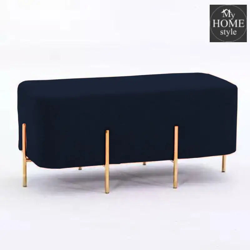 2 Seater Luxury Wooden Stool With Steel Stand-515 - myhomestyle.pk
