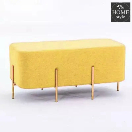 2 Seater Luxury Wooden Stool With Steel Stand - 517 - myhomestyle.pk