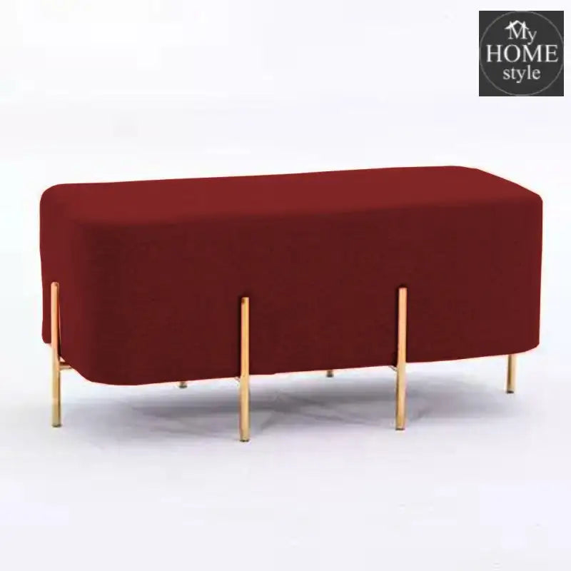 2 Seater Luxury Wooden Stool With Steel Stand-520 - myhomestyle.pk