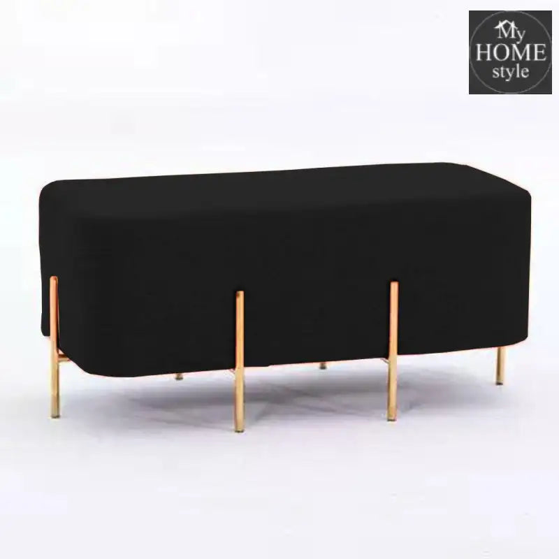 2 Seater Luxury Wooden Stool With Steel Stand-521 - myhomestyle.pk