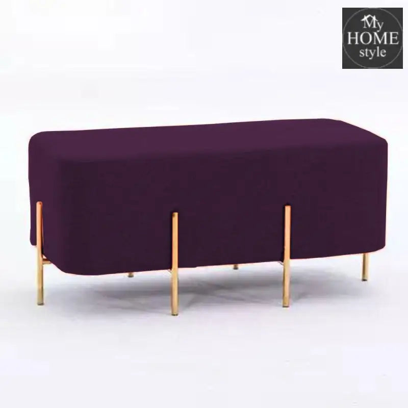 2 Seater Luxury Wooden Stool With Steel Stand-522 - myhomestyle.pk