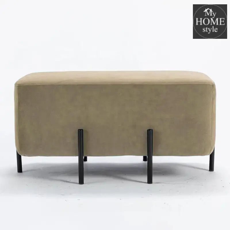 2 Seater Luxury Wooden Stool With Steel Stand - 528 - myhomestyle.pk