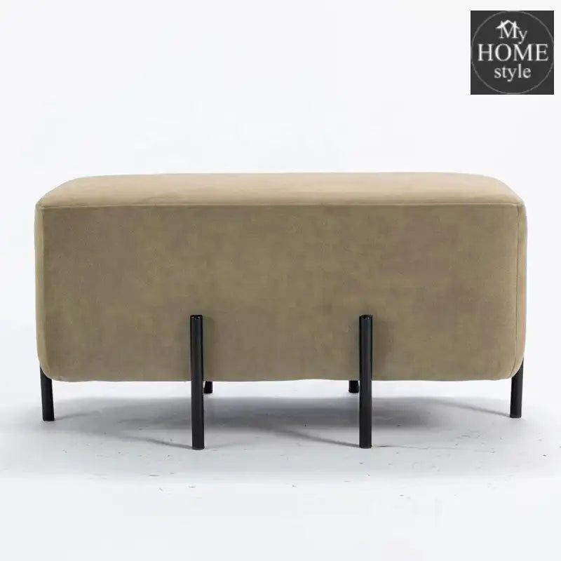 2 Seater Luxury Wooden Stool With Steel Stand-528 - myhomestyle.pk