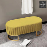 2 Seater Luxury Wooden Stool With Steel Stand 698 - myhomestyle.pk