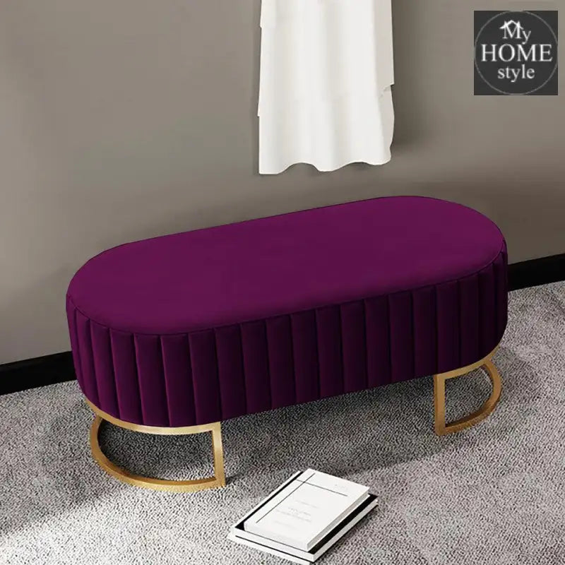 2 Seater Luxury Wooden Stool With Steel Stand 700 - myhomestyle.pk