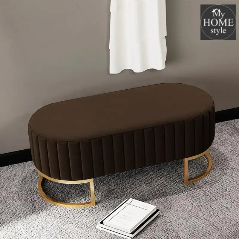 2 Seater Luxury Wooden Stool With Steel Stand 701 - myhomestyle.pk