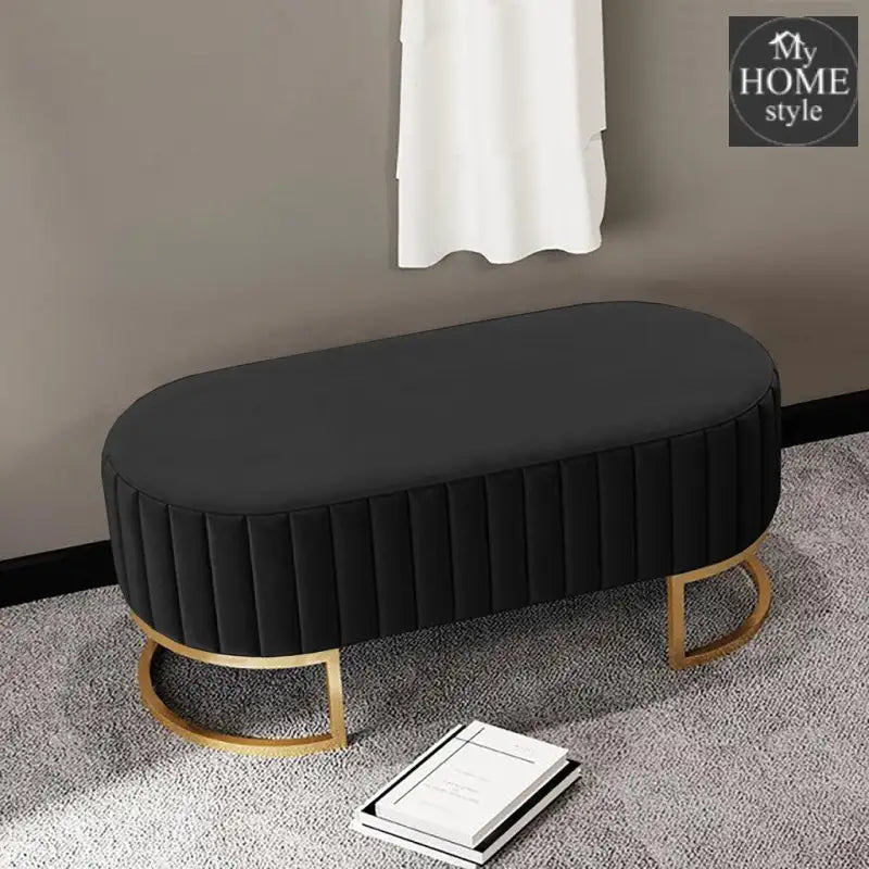 2 Seater Luxury Wooden Stool With Steel Stand 703 - myhomestyle.pk