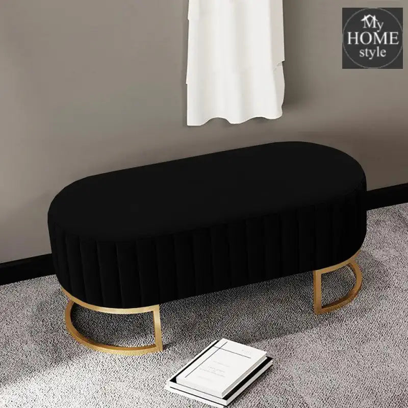 2 Seater Luxury Wooden Stool With Steel Stand 705 - myhomestyle.pk