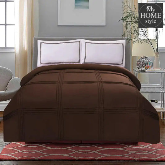 3 Pcs Luxury Baratta Pleated Duvet Set Brown - myhomestyle.pk