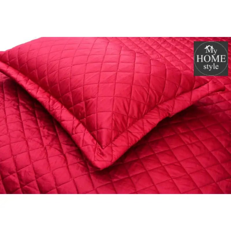 3 Pc's Luxury Bedspread RED - myhomestyle.pk
