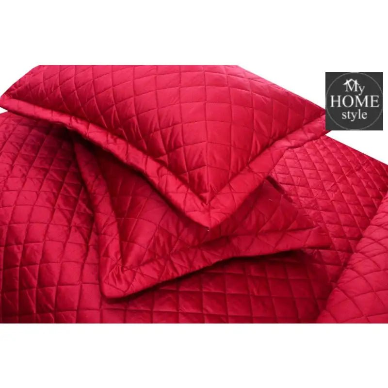 3 Pc's Luxury Bedspread RED - myhomestyle.pk