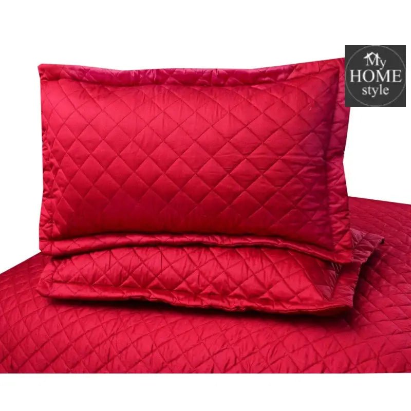 3 Pc's Luxury Bedspread RED - myhomestyle.pk
