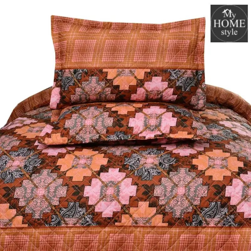 3 Pc's Luxury Printed Bedspread - myhomestyle.pk