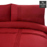 3 Pc's Pleated Duvet Set Red - myhomestyle.pk