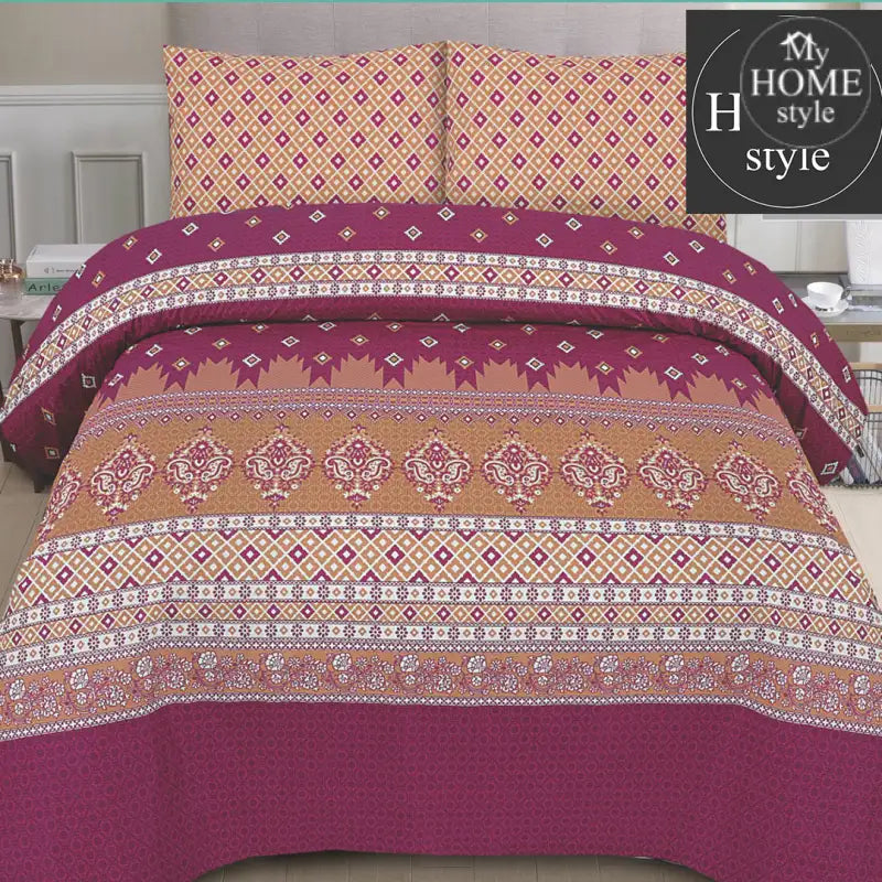 3 Pcs Premium Printed Bed Sheet Mhs-830 Bedsheets