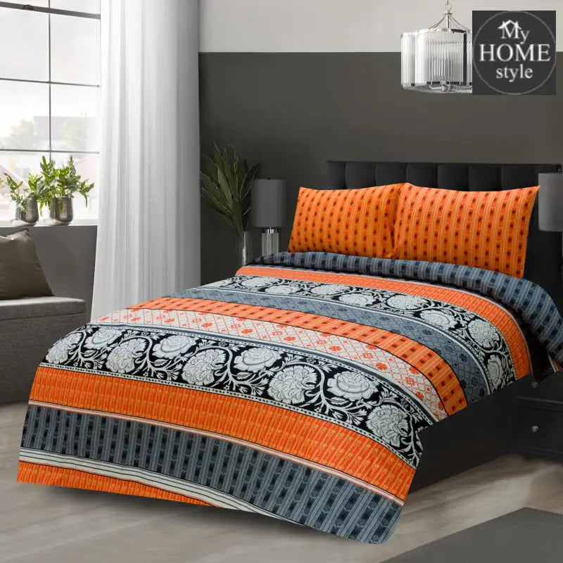 3 Pcs Premium Printed Bed Sheet Mhs-838 Bedsheets