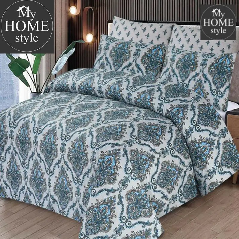 3 Pcs Premium Printed Bed Sheet MHS - 842 - myhomestyle.pk