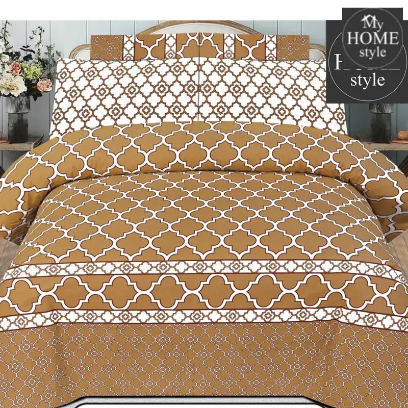 3 Pcs Premium Printed Bed Sheet MHS - 848 - myhomestyle.pk