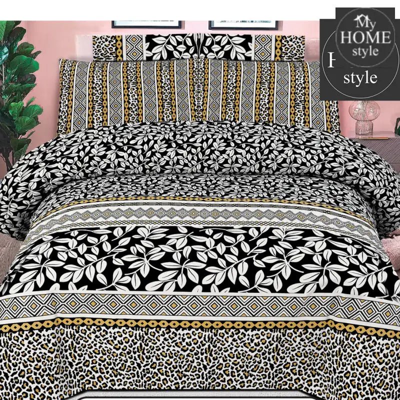 3 Pcs Premium Printed Bed Sheet MHS - 850 - myhomestyle.pk