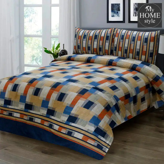 3 Pcs Premium Printed Bed Sheet Mhs-852 Bedsheets