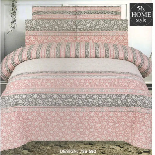 3 Pcs Premium Printed Bed Sheet Mhs-859 Bedsheets