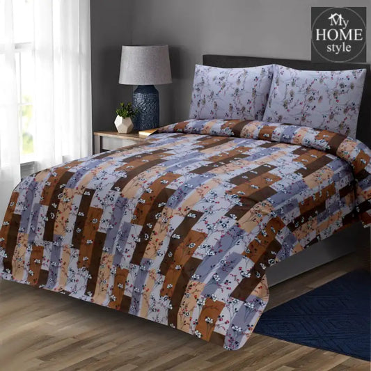 3 Pcs Premium Printed Bed Sheet Mhs-864