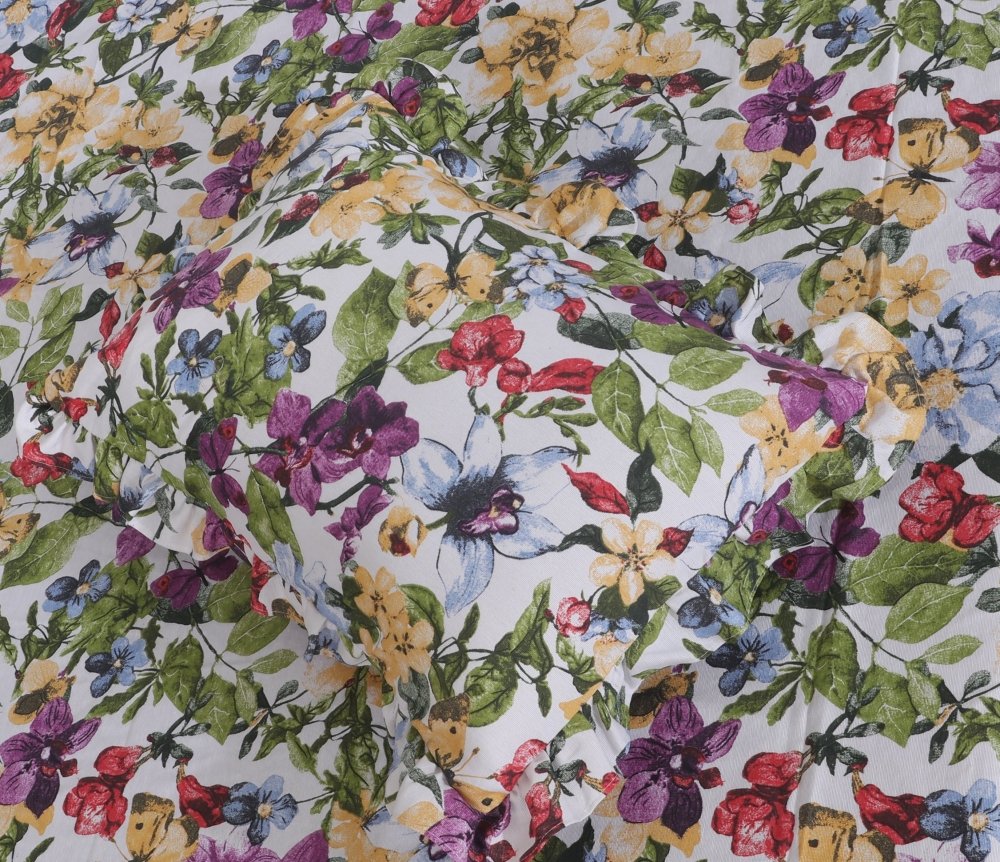 3 PCs Printed Bed skirt with Pillow cover 28 - myhomestyle.pk