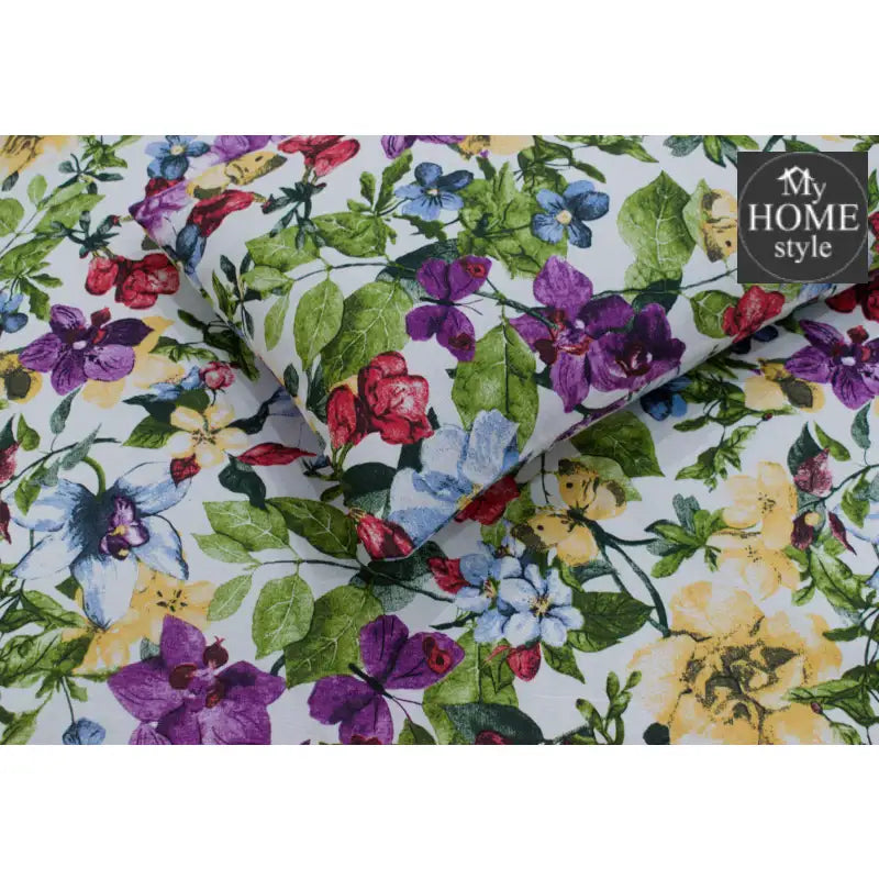 3 Pcs Printed King Size Bed Sheet 808