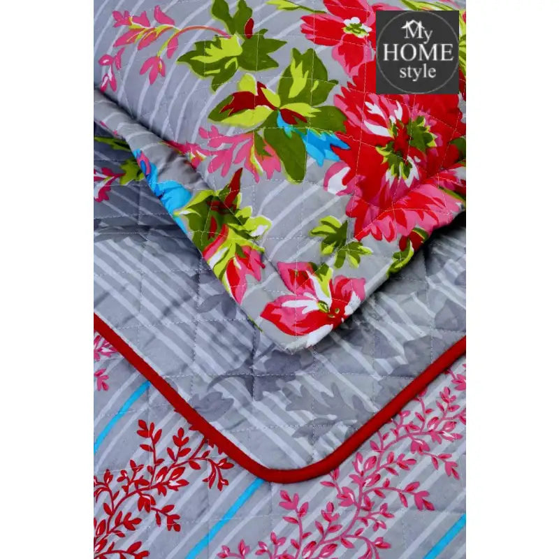 3 Pcs Quilted Floral Bedspread set MHS-n03 - myhomestyle.pk