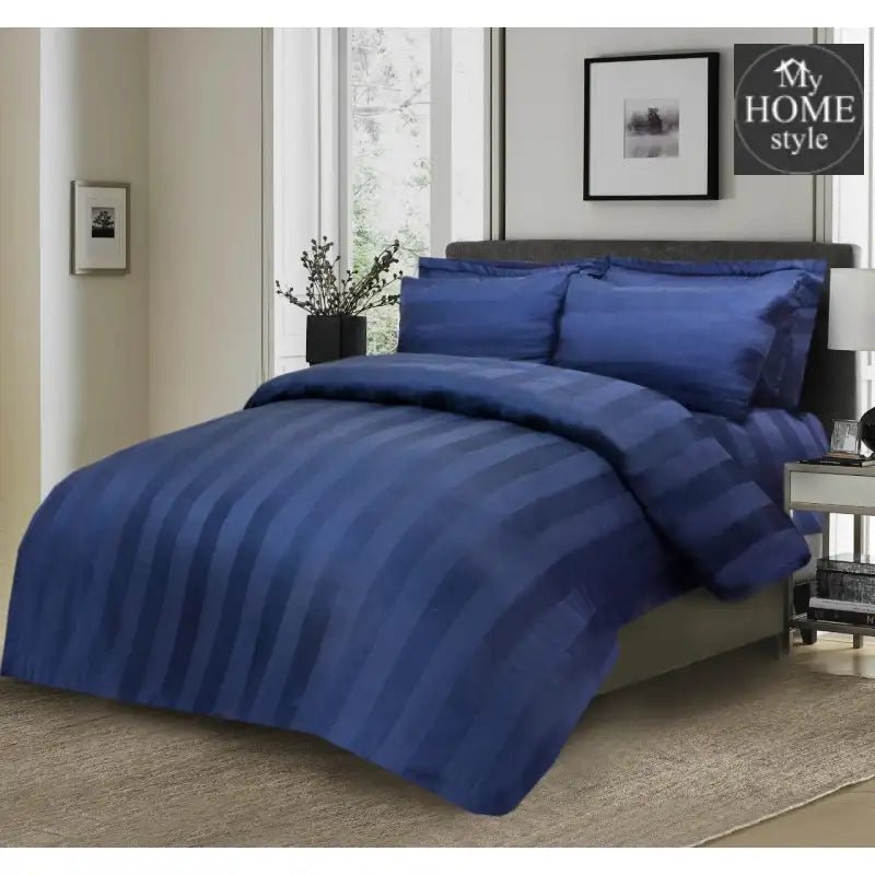3 Pcs Satin Strip Bed Sheet MHS - 592 - myhomestyle.pk