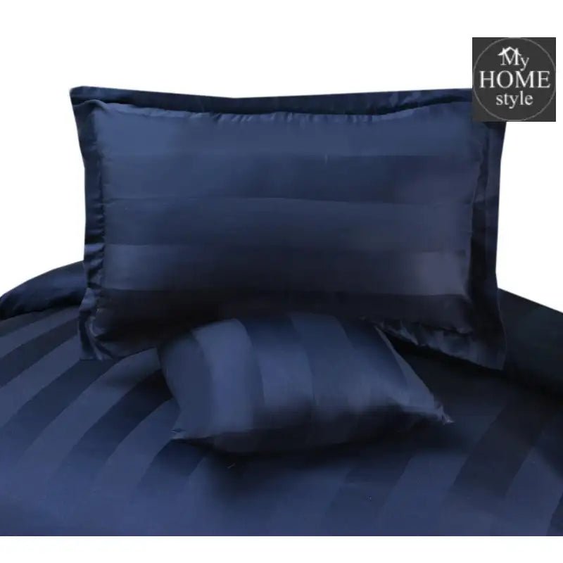 3 Pcs Satin Strip Bed Sheet MHS - 592 - myhomestyle.pk