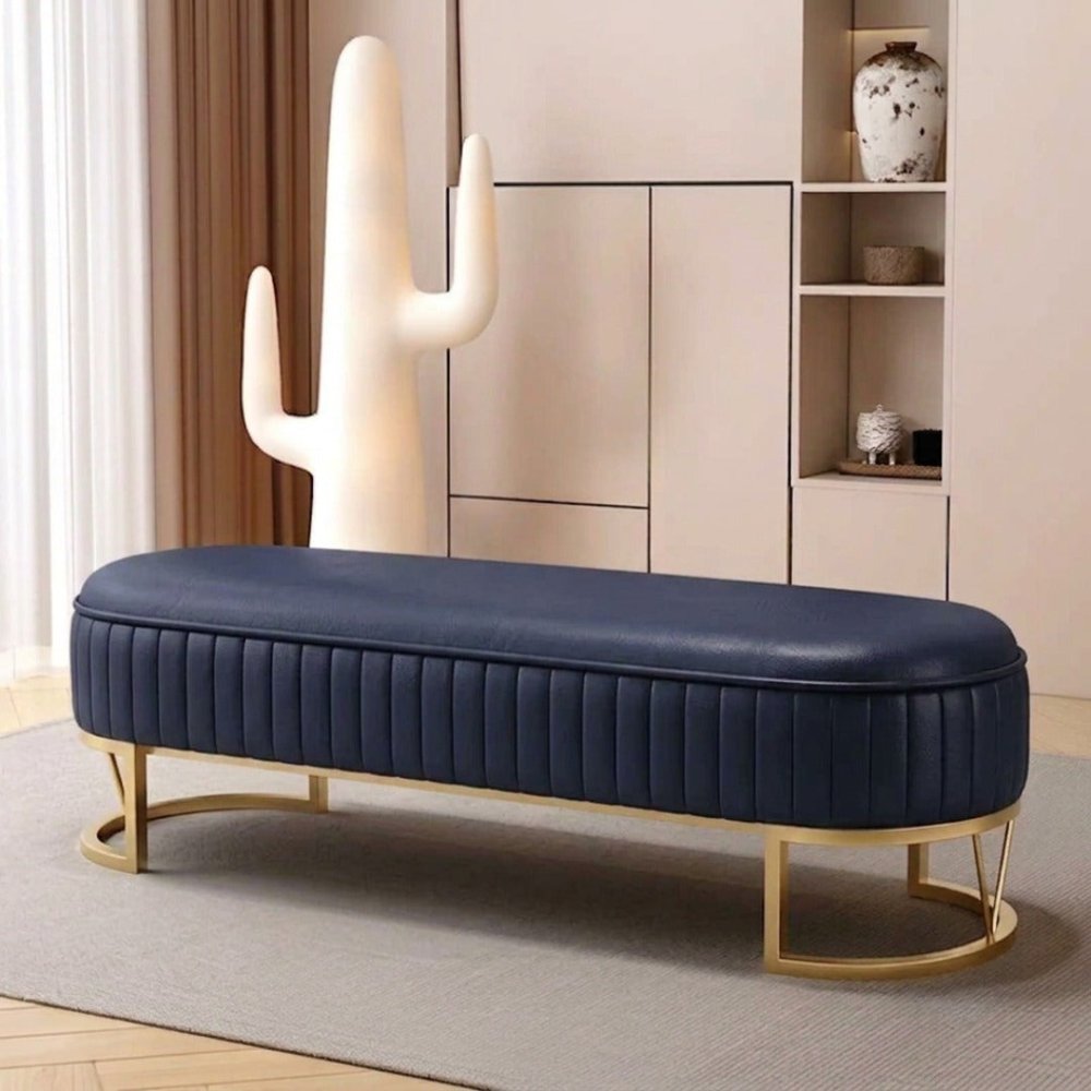 3 Seater Leathered Modern Luxury Ottoman Stool- 1490 - myhomestyle.pk