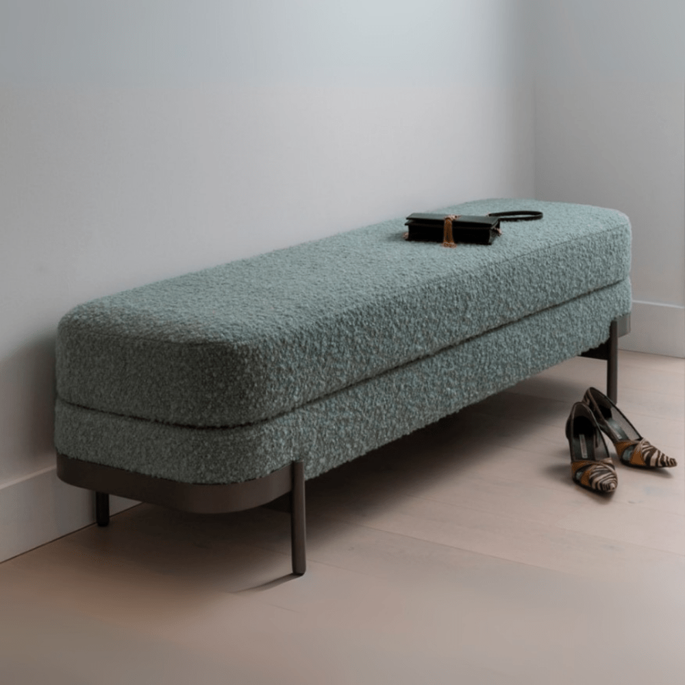 3 Seater Luxury Berry Bed Bench - 1541 - myhomestyle.pk