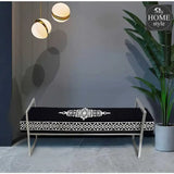 3 Seater Luxury Embroidered Steel Stand Stool -1178 - myhomestyle.pk
