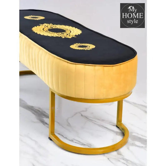 3 Seater Luxury Embroidered Stool With Steel Stand - 1163 - myhomestyle.pk