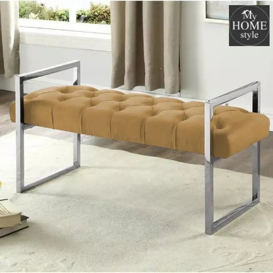 3 Seater Luxury Stainless Steel Ottoman Stool - 936 - myhomestyle.pk