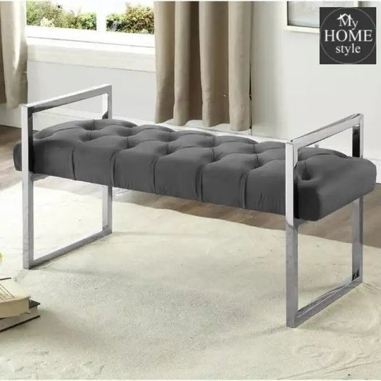 3 Seater Luxury Stainless Steel Ottoman Stool - 938 - myhomestyle.pk