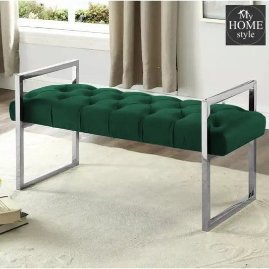 3 Seater Luxury Stainless Steel Ottoman Stool - 939 - myhomestyle.pk