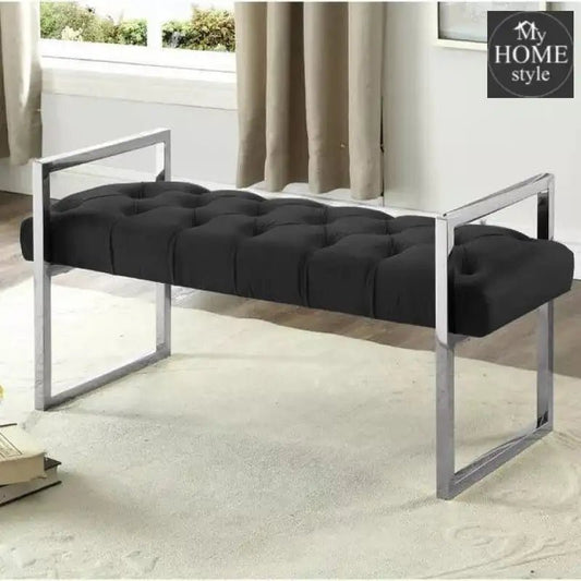 3 Seater Luxury Stainless Steel Ottoman Stool - 940 - myhomestyle.pk