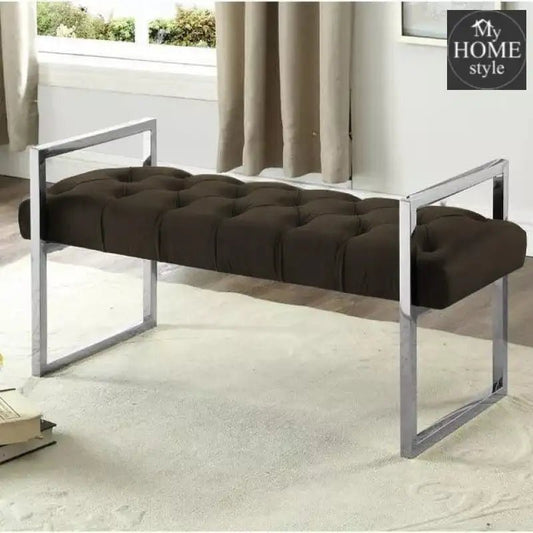 3 Seater Luxury Stainless Steel Ottoman Stool - 941 - myhomestyle.pk