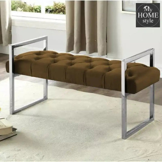 3 Seater Luxury Stainless Steel Ottoman Stool - 943 - myhomestyle.pk