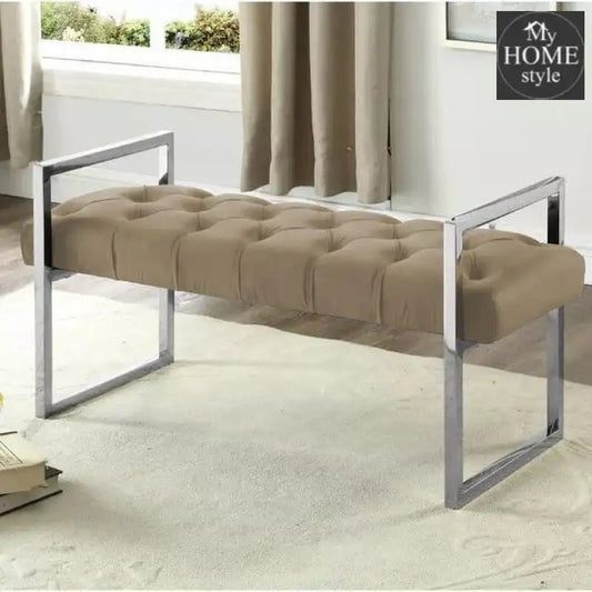 3 Seater Luxury Stainless Steel Ottoman Stool - 944 - myhomestyle.pk