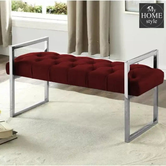 3 Seater Luxury Stainless Steel Ottoman Stool - 945 - myhomestyle.pk