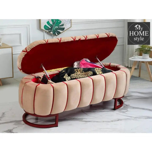 3 Seater Luxury Two Shaded Ottoman Storage Box - 1189 - myhomestyle.pk